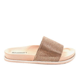 Chaussons brillants champagne RL216 doré