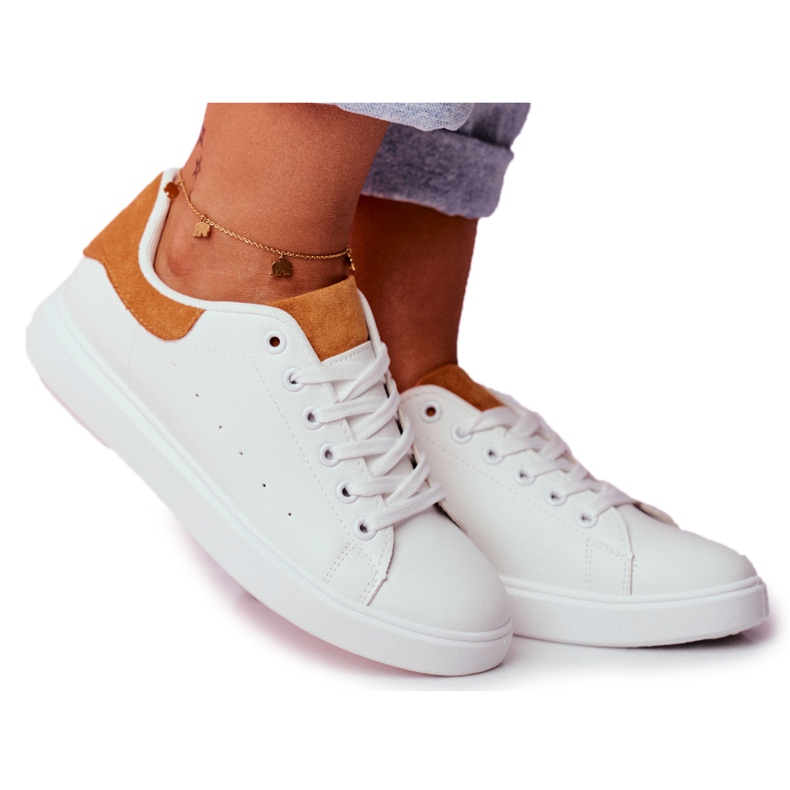 PS1 Chaussures de Sport Femme Blanches à Talon Camel Milly