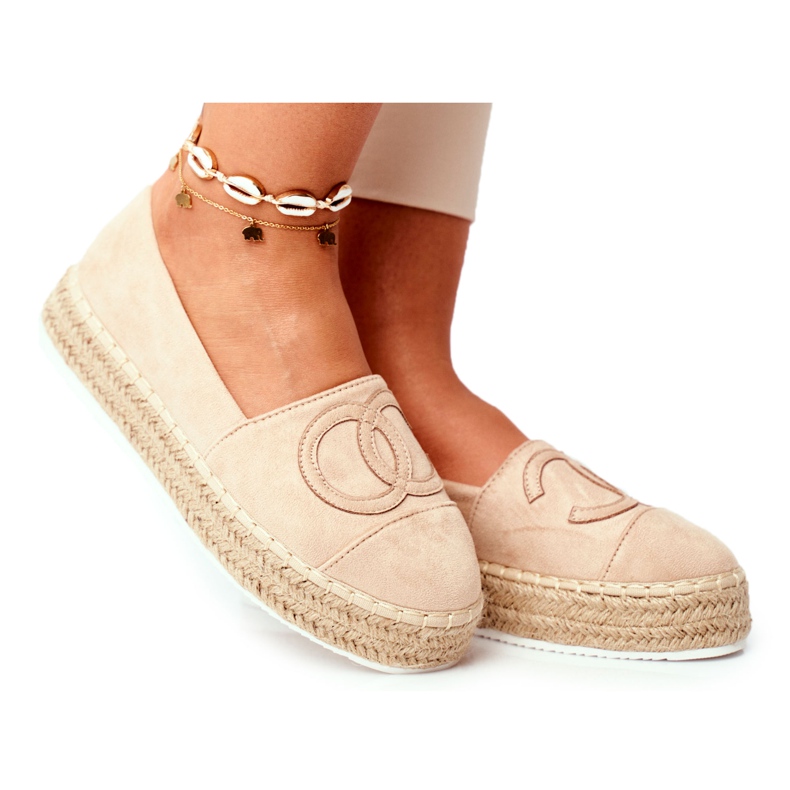 SEA Espadrilles Femme Semelle Épaisse Lin Beige Febi SEA Espadrilles Femme Semelle Épaisse Lin Beige Febi
