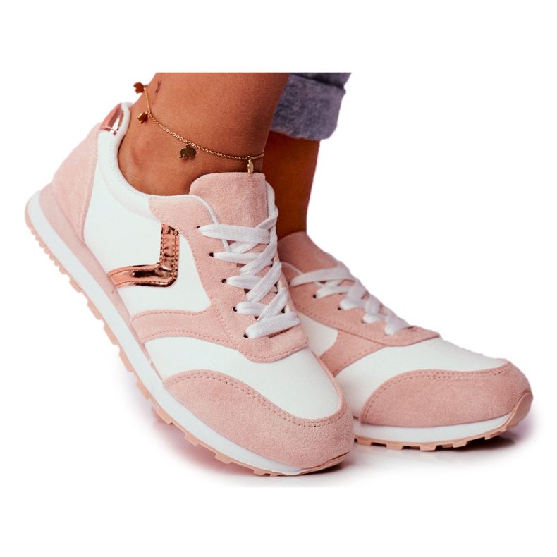 Chaussures De Sport Pour Femmes En Blanc Rose Roulette blanche