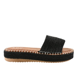 Chaussons espadrilles noires 7970-PL