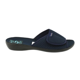 Adanex Chaussons bleu marine avec velcro