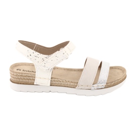 Sandales avec insert en cuir Inblu Argento OF019 blanche gris