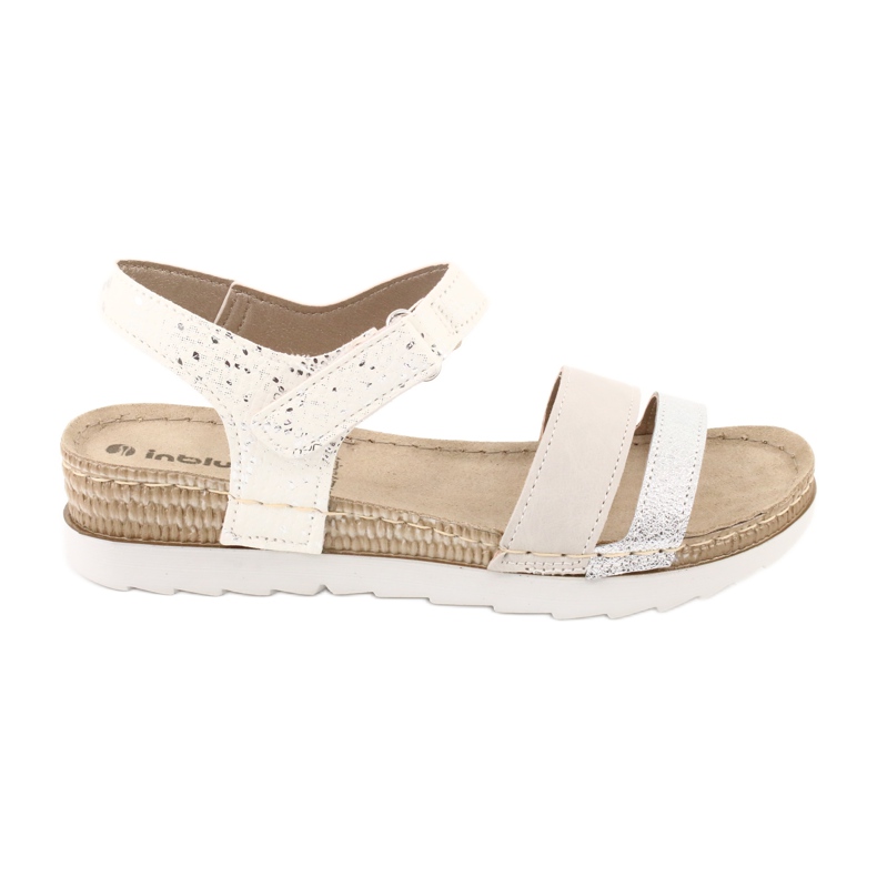 Sandales avec insert en cuir Inblu Argento OF019 blanche gris