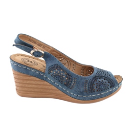 Evento Sandales compensées confortables 20SD98-1862 bleu