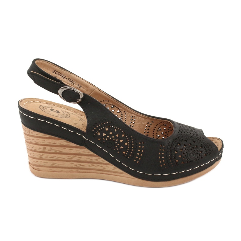 Evento Sandales compensées confortables 20SD98-1862 le noir