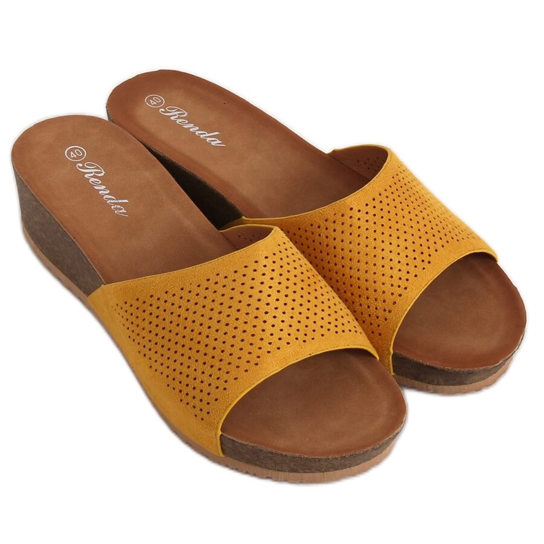 Chaussons compensés bas miel 10-238 Jaune