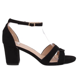 Sandales à talons bas noires A3082 Noir le noir