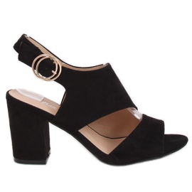 Sandales à talons noires A8560 Noir