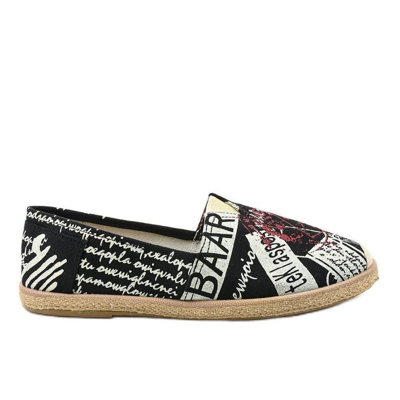 Espadrilles pour hommes noires BKA-48 blanche le noir