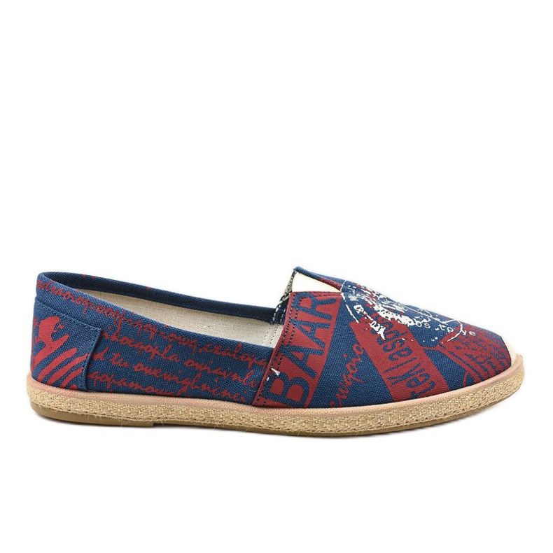 Espadrilles pour hommes bleues BKA-48 rouge Espadrilles pour hommes bleues BKA-48 rouge