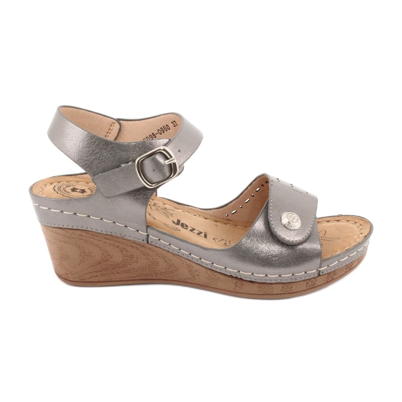Evento Sandales féminines métalliques sur le coin 9SD98-0980 Gray gris