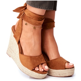 PS1 Sandales Sur Compensées Pour Femmes Camel Belleza brun