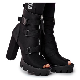 PS1 Bottines Pour Femmes À Bout Ouvert Gladios Noir