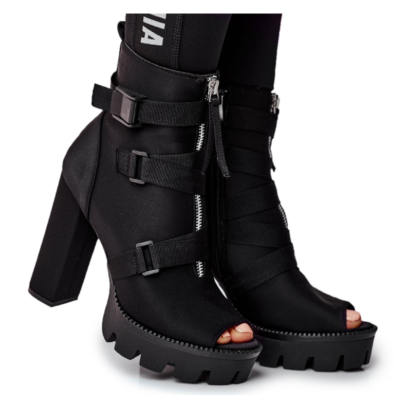 PS1 Bottines Pour Femmes À Bout Ouvert Gladios Noir le noir