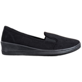 SHELOVET Chaussures en daim à enfiler le noir