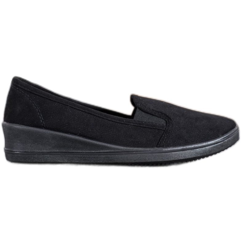 SHELOVET Chaussures en daim à enfiler le noir