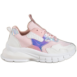 Mannika Baskets à la mode avec maille rose