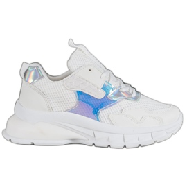 Mannika Baskets à la mode avec maille blanc