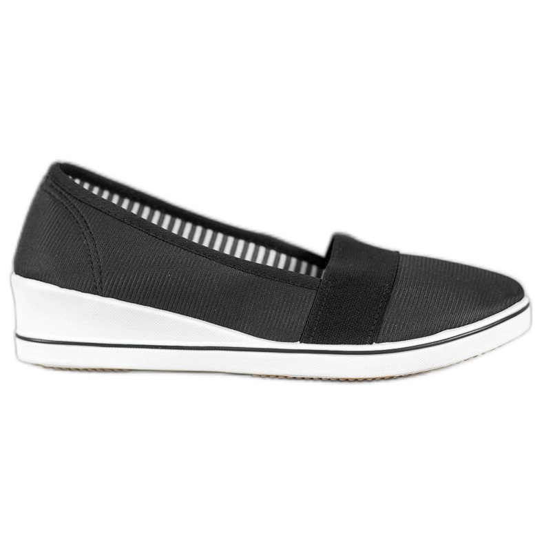 Renda Slipons noirs sur la cale le noir