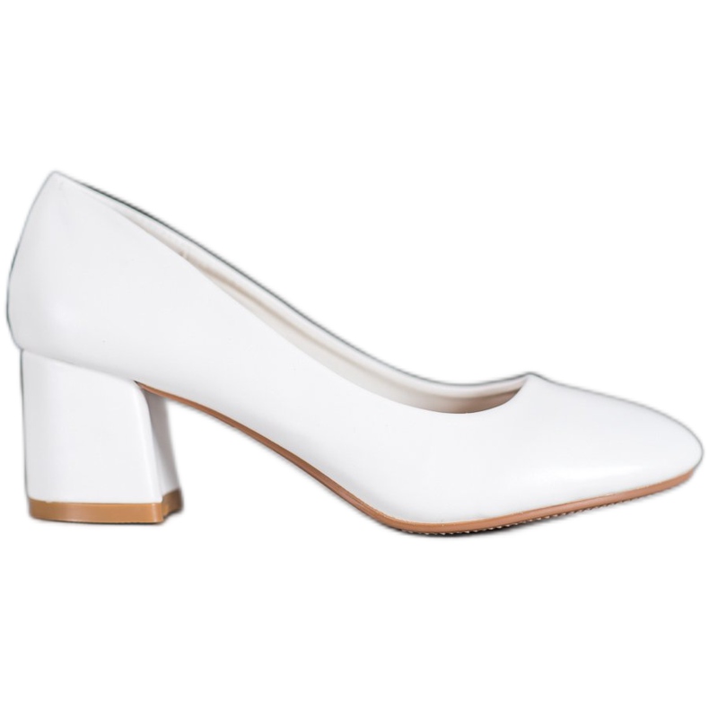 SHELOVET Escarpins blancs avec cuir écologique blanche