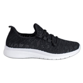 SHELOVET Chaussures noires ajourées le noir
