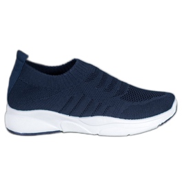 Sweet Shoes Slipons confortables sur la plate-forme bleu