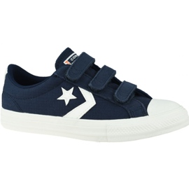 Chaussures Converse Star Player Low Enfant 667547C bleu marine gris