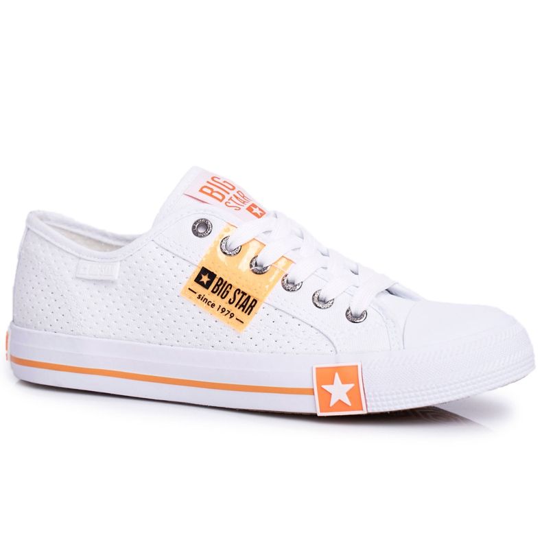 Baskets Femme Big Star Ajourée Blanche FF274035 Baskets Femme Big Star Ajourée Blanche FF274035