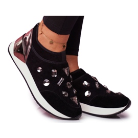 SEA Chaussures De Sport Pour Femmes Avec Cristaux Noir Todo le noir