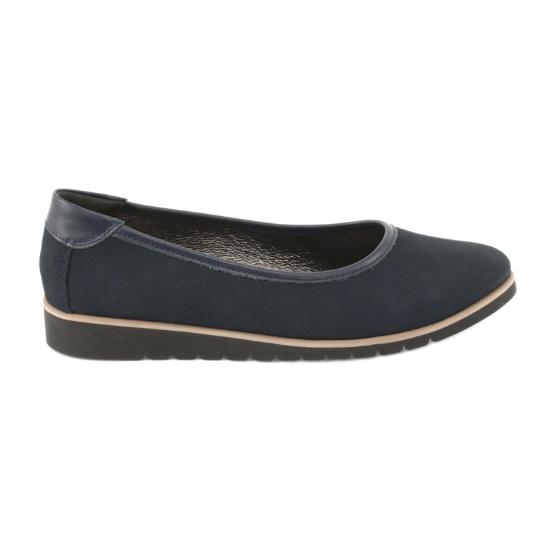 Angello Ballerines en cuir féminin sur les cales 1348 bleu marine