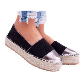 Espadrilles Femme Noir Ringer Plateforme le noir jaune