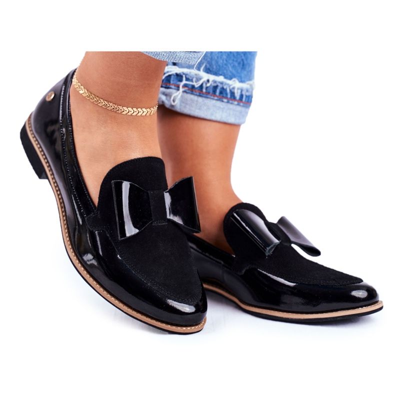 Mocassins Femme Brogues Maciejka Laqué Noir 04099-01 / 00-5 le noir