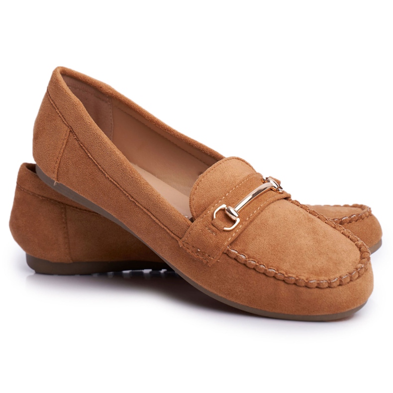 BUGO Mocassins Femme Daim Camel Dive brun