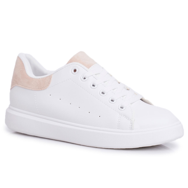 SEA Chaussures de sport pour femmes blanches à talon beige Milly brun