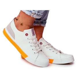 Baskets Femme Cross Jeans Blanc Orange FF2R4043C