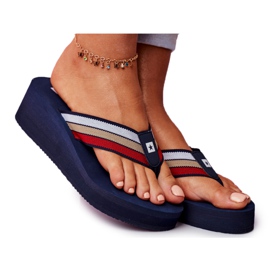 Chaussons Femme Tongs Big Star sur un coin Bleu Marine FF274A301