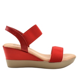 Sandales compensées rouges 9R170