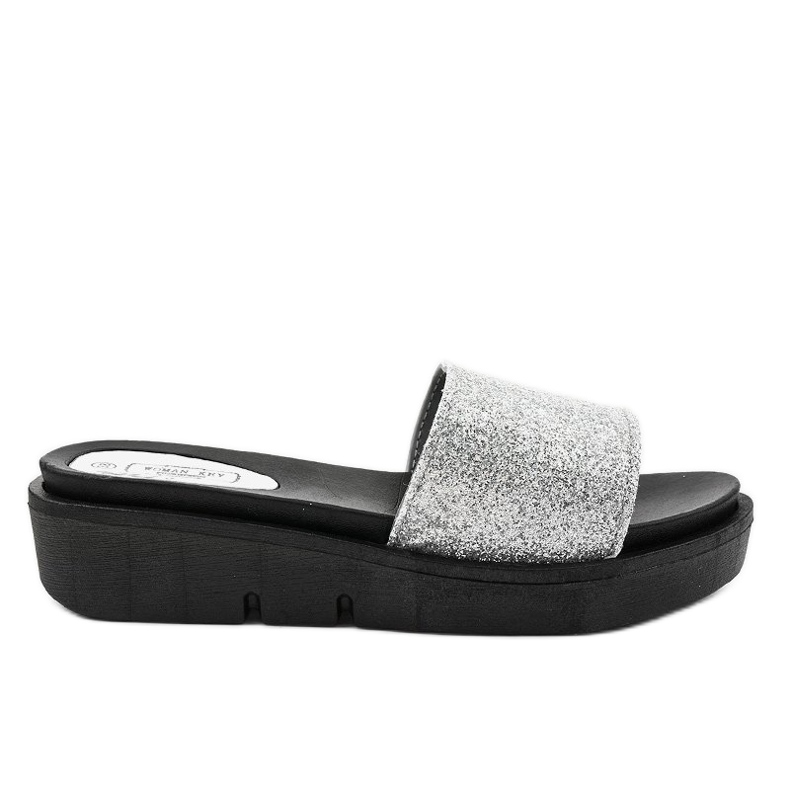 Chaussons brillants argentés E3969 gris Chaussons brillants argentés E3969 gris