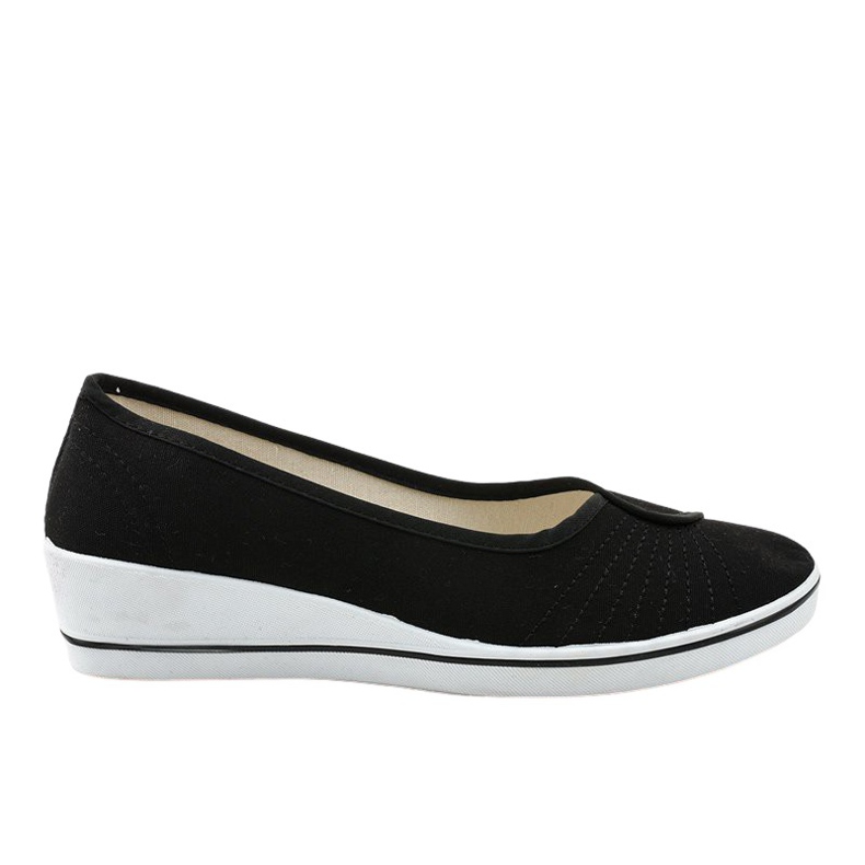 Baskets noires, baskets compensées K-1-001 le noir