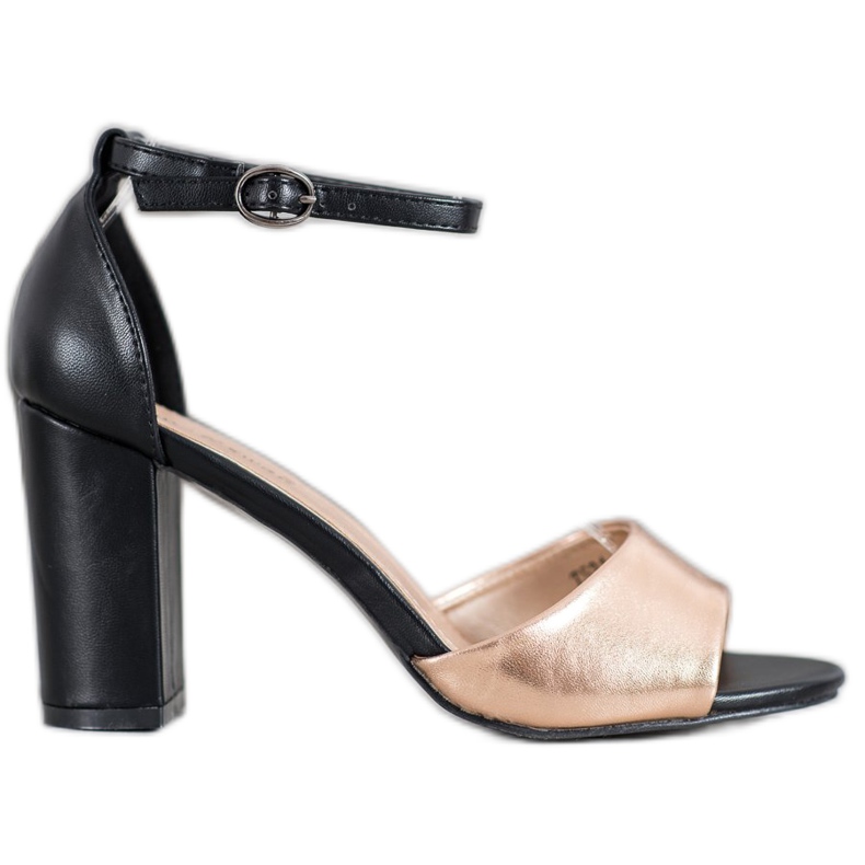 Small Swan Sandales classiques sur un bar le noir jaune