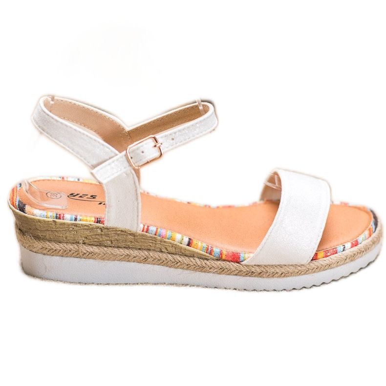 Yes Mile Sandales confortables en daim blanche