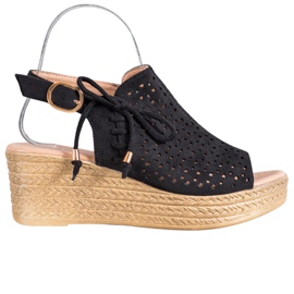 Small Swan Sandales ajourées confortables noir