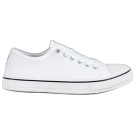SHELOVET Baskets nouées classiques blanche