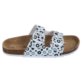 SHELOVET Pantoufles à motifs confortables blanche le noir gris