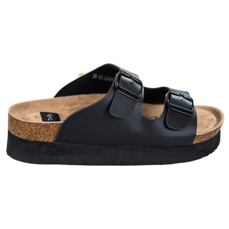 SHELOVET Pantoufles noires sur la plate-forme le noir