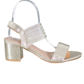 Small Swan Sandales à enfiler brillantes doré