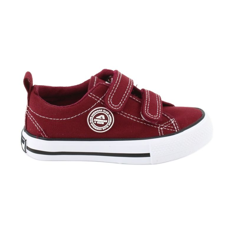American Club Bourgogne Velcro Sneakers American LH39 rouge