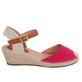 Espadrilles sur compensées fuchsia S-820 Fushia rose