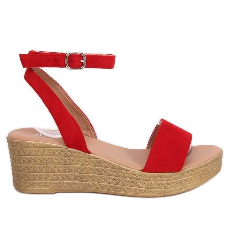 Sandales compensées rouges 019-18 Rouge